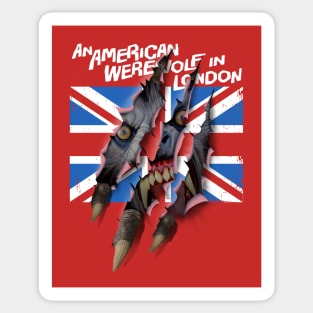 AN AMERICAN WEREWOLF IN LONDON - Union Jack Rips (4 red) Sticker